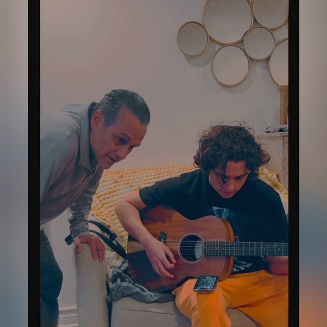Maurice Benard and son Joshua Benard sing along plays guitar 