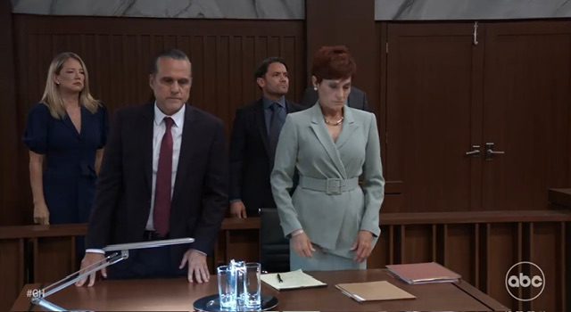 Sonny Corinthos stands trial Diane Miller defends Nina Reeves and Dante Falconeri present in court 