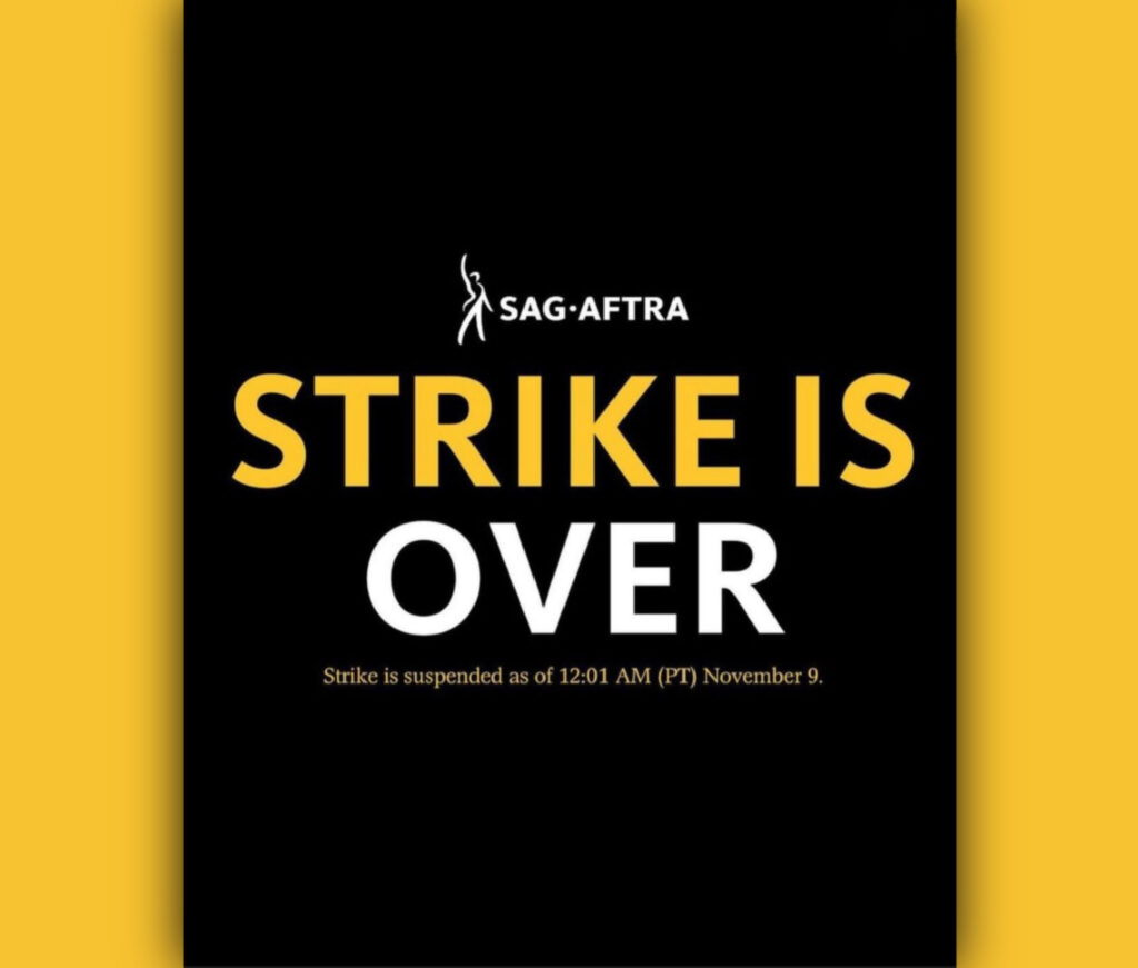SAG AFTRA Reports Actor’s and Writer’s Strike Is Over