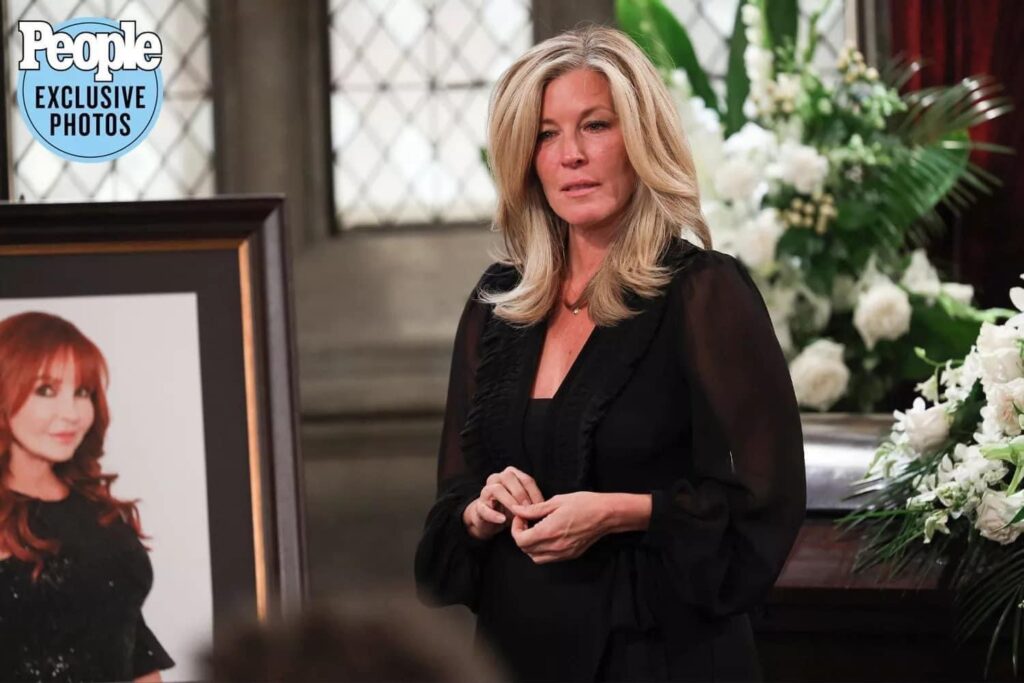 Carly’s emotional goodbye at Bobbie’s memorial Photo Credit: People