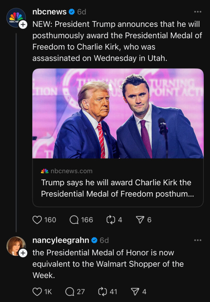 Nancy Lee Grahn’s Charlie Kirk posts