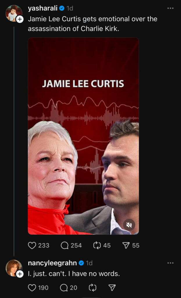 Nancy Lee Grahn’s Charlie Kirk posts